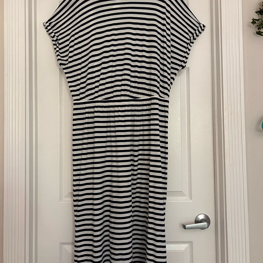 Navy and White striped summer dress